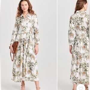 Tan Long Sleeve Sundress with Cuffed Sleeves